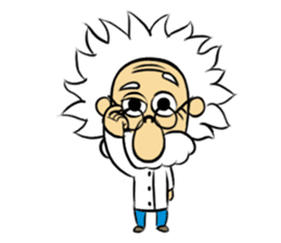 Dr.Einstein is struggling in his lab sticker #244671