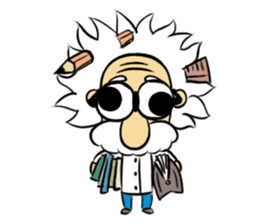 Dr.Einstein is struggling in his lab sticker #244672