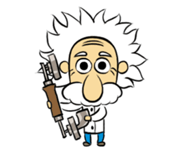 Dr.Einstein is struggling in his lab sticker #244674