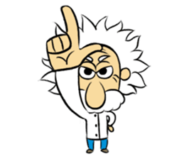 Dr.Einstein is struggling in his lab sticker #244677