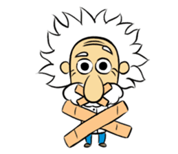 Dr.Einstein is struggling in his lab sticker #244679