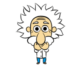 Dr.Einstein is struggling in his lab sticker #244680