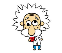 Dr.Einstein is struggling in his lab sticker #244682