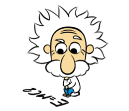 Dr.Einstein is struggling in his lab sticker #244684