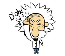 Dr.Einstein is struggling in his lab sticker #244685