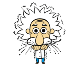 Dr.Einstein is struggling in his lab sticker #244687