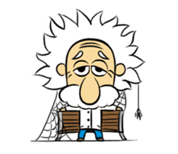 Dr.Einstein is struggling in his lab sticker #244688