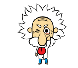 Dr.Einstein is struggling in his lab sticker #244689