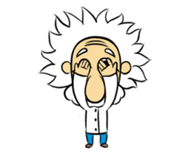 Dr.Einstein is struggling in his lab sticker #244690
