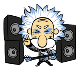 Dr.Einstein is struggling in his lab sticker #244692