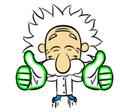 Dr.Einstein is struggling in his lab sticker #244694