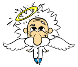 Dr.Einstein is struggling in his lab sticker #244695