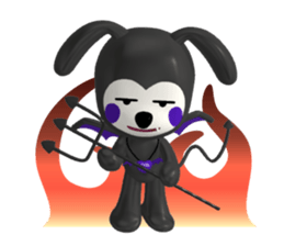 3D WHITE DOG "PEACE-K & HAPPY" (1) sticker #247889