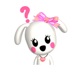 3D WHITE DOG "PEACE-K & HAPPY" (1) sticker #247895