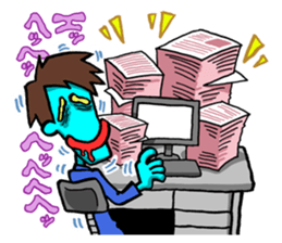 Zombie-office worker sticker #249706