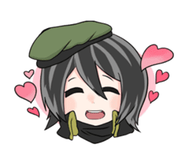 Military Girl with Haniwa-kun sticker #254166