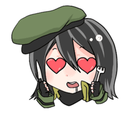 Military Girl with Haniwa-kun sticker #254176