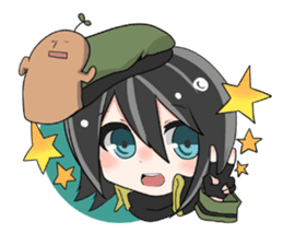 Military Girl with Haniwa-kun sticker #254177