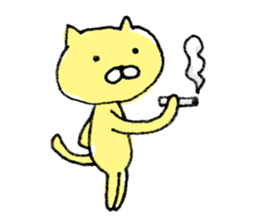 yellow cat sticker #255494