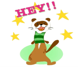 Brilliant days of cute three ferrets sticker #256154