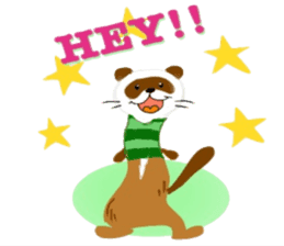 Brilliant days of cute three ferrets sticker #256154