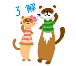 Brilliant days of cute three ferrets sticker #256159