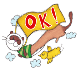 Brilliant days of cute three ferrets sticker #256160