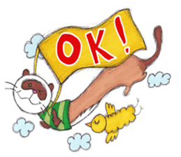 Brilliant days of cute three ferrets sticker #256160