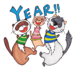 Brilliant days of cute three ferrets sticker #256163
