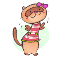 Brilliant days of cute three ferrets sticker #256166