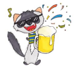 Brilliant days of cute three ferrets sticker #256170