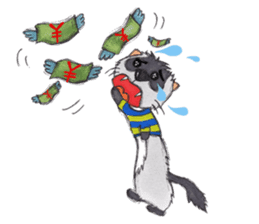 Brilliant days of cute three ferrets sticker #256183