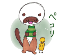 Brilliant days of cute three ferrets sticker #256186