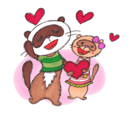 Brilliant days of cute three ferrets sticker #256189