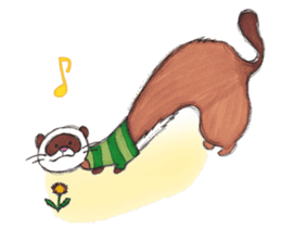 Brilliant days of cute three ferrets sticker #256191