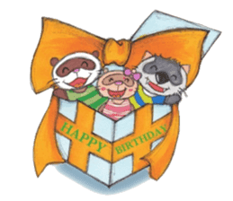 Brilliant days of cute three ferrets sticker #256192