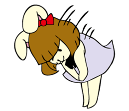 Bobbed hair rabbit sticker #256874