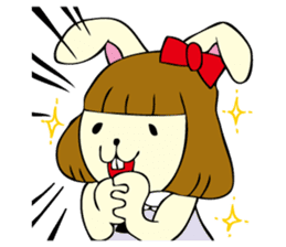 Bobbed hair rabbit sticker #256875