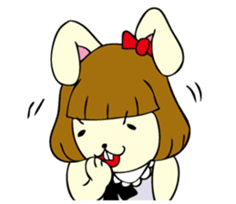 Bobbed hair rabbit sticker #256877