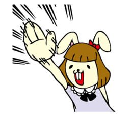 Bobbed hair rabbit sticker #256878
