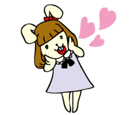 Bobbed hair rabbit sticker #256881