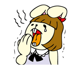 Bobbed hair rabbit sticker #256883
