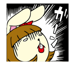 Bobbed hair rabbit sticker #256884