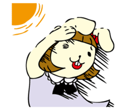 Bobbed hair rabbit sticker #256888