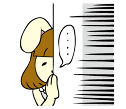 Bobbed hair rabbit sticker #256889