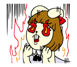 Bobbed hair rabbit sticker #256892