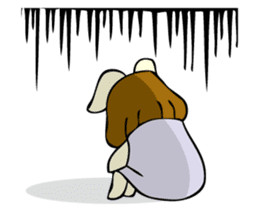 Bobbed hair rabbit sticker #256894