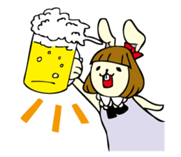 Bobbed hair rabbit sticker #256895