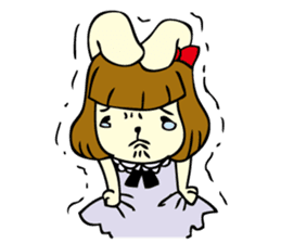 Bobbed hair rabbit sticker #256896