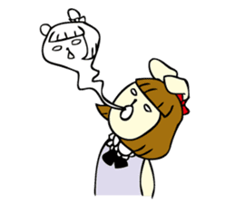 Bobbed hair rabbit sticker #256897